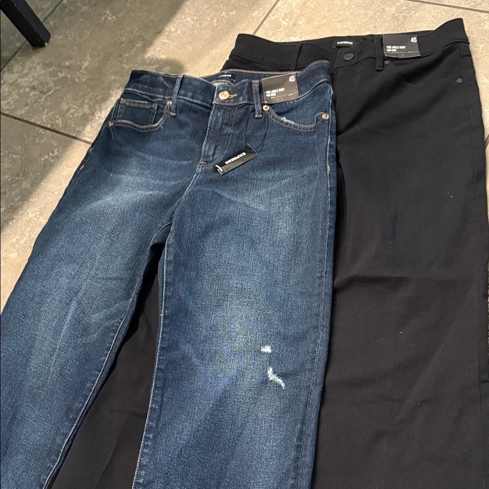 Express Dark Denim and Black Jeans Duo